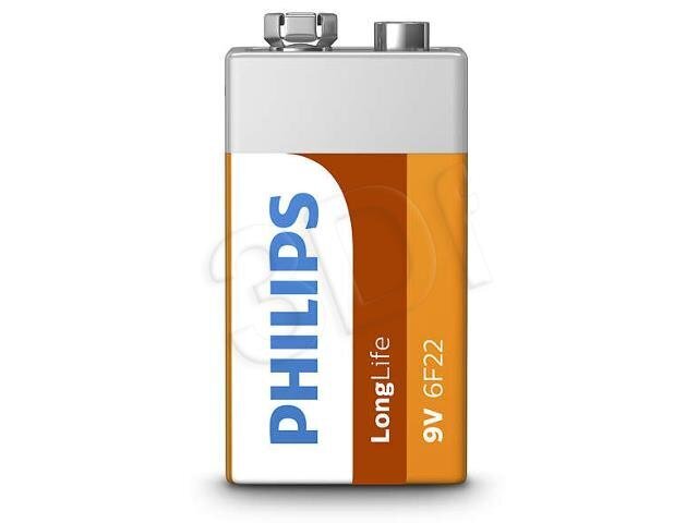 Patareid PHILIPS LongLife 9V/6F22 B1 hinta ja tiedot | Paristot | hobbyhall.fi