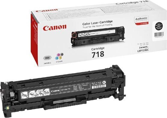 Canon 718 Musta värikasetti kaksoispakkaus LBP7200:lle (3400p./5%), hinta ja tiedot | Laserkasetit | hobbyhall.fi