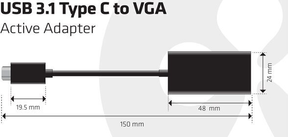 Club 3D CAC-1502 USB 3.1 Type-C Male VGA, 0,15 m hinta ja tiedot | Kaapelit ja adapterit | hobbyhall.fi