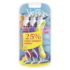 Gillette Venus3 kertakäyttöiset karvanpoistohöylät 6 kpl. hinta ja tiedot | Parranajo ja karvanpoisto | hobbyhall.fi