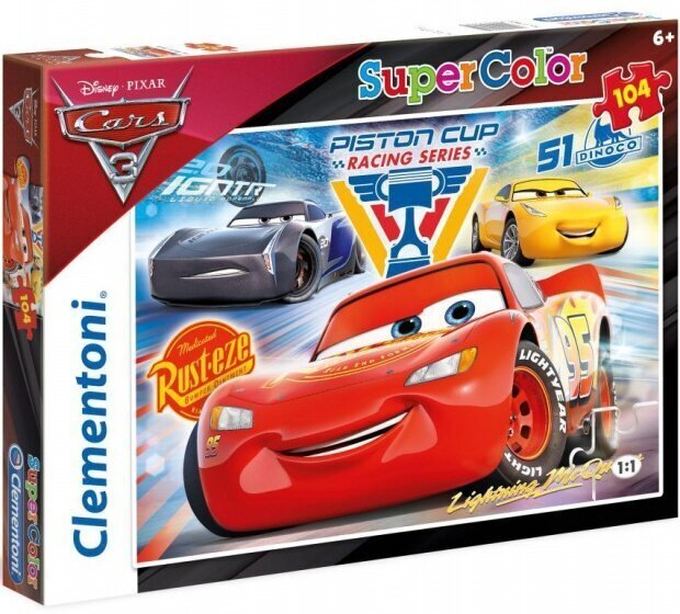Disney Cars 3 palapeli 104kpl hinta ja tiedot | Palapelit | hobbyhall.fi