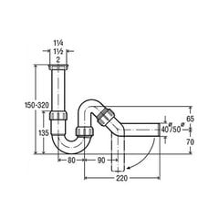 Lappo Viega 104 634, 1,1 / 2x40 mm. hinta ja tiedot | Vesilukot | hobbyhall.fi