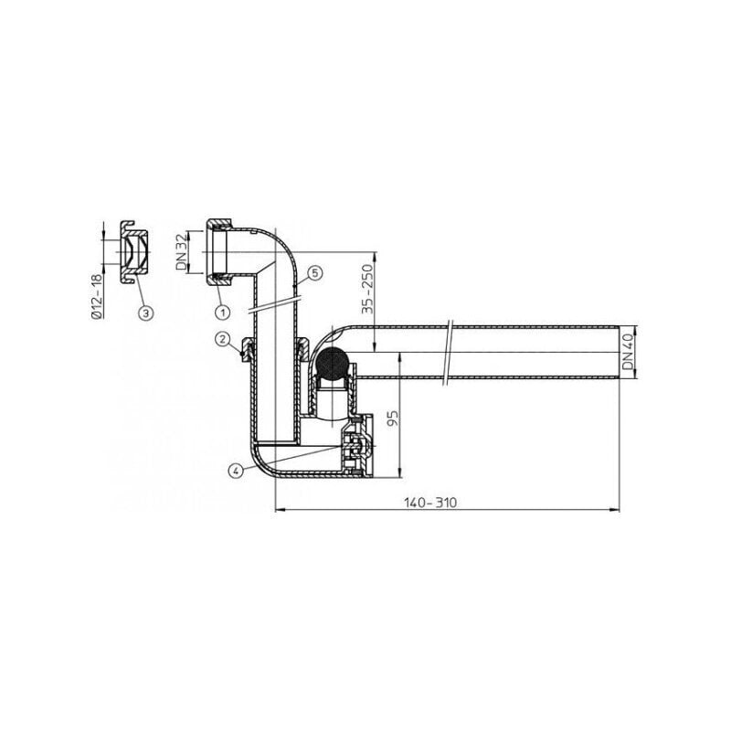 Lappo kondenssiveden keräämiseen HL 136N, DN32 / 40 mm. hinta ja tiedot | Vesilukot | hobbyhall.fi