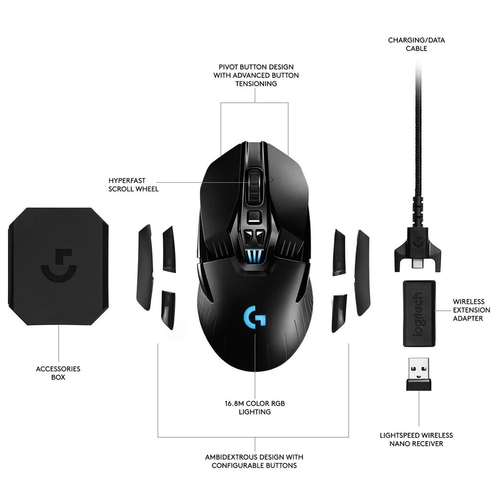 Logitech G903, musta hinta ja tiedot | Hiiret | hobbyhall.fi