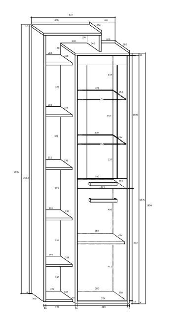 Vitriinit Rio L1D, tammi. hinta ja tiedot | Vitriinit | hobbyhall.fi