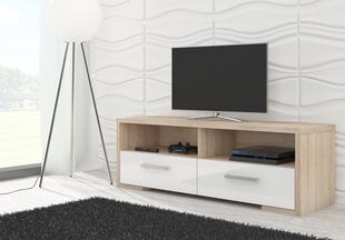 TV-pöytä Roma, valkoinen / tammi. hinta ja tiedot | TV-tasot | hobbyhall.fi