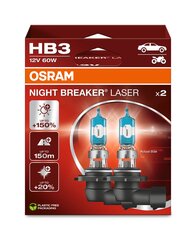 Polttimot Osram Night Breaker Laser (seuraava sukupolvi) HB3, 9005, 2 kpl hinta ja tiedot | Polttimot | hobbyhall.fi