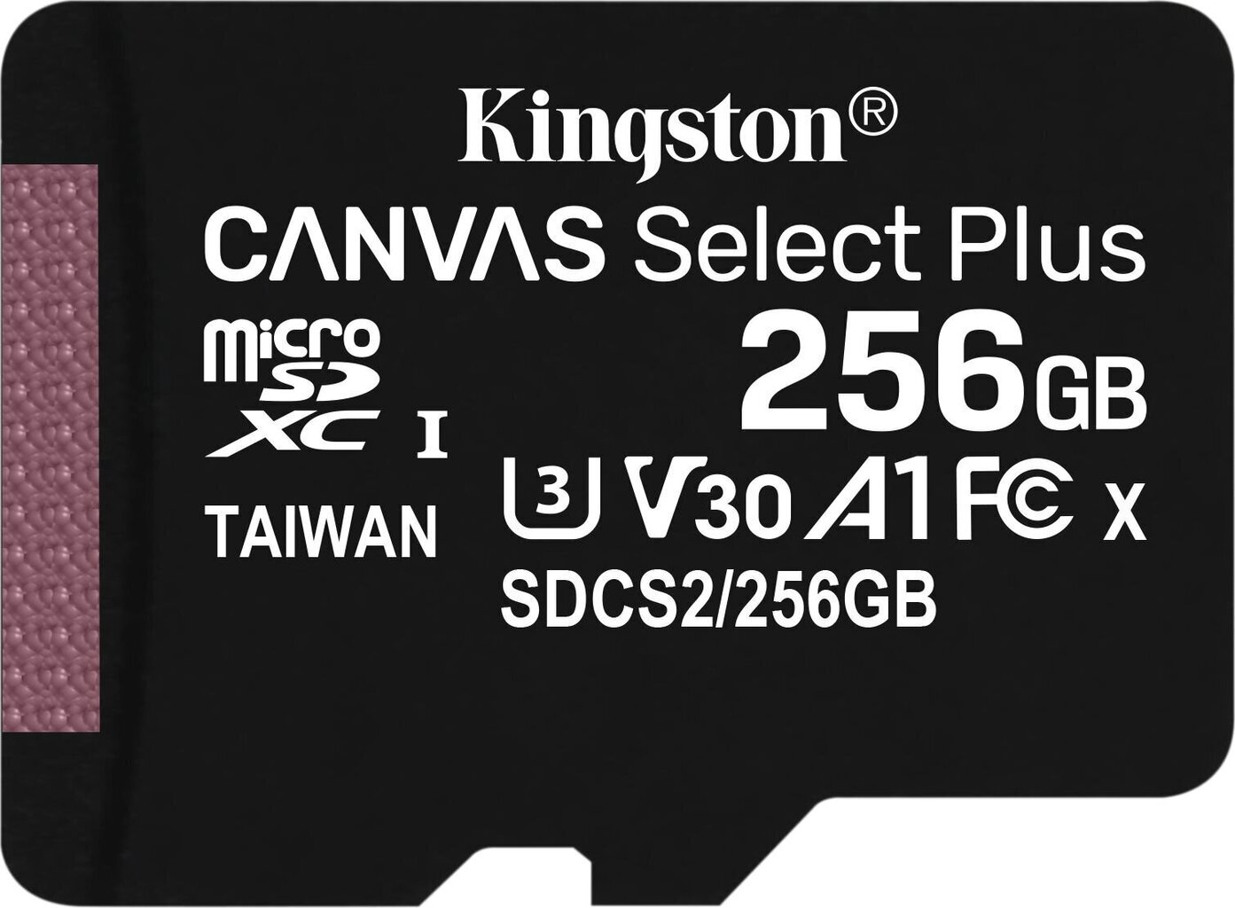 "kingston muistikortti canvas select plus, 256 gb, micro sdxc, sdcs2/256gbsp, uhs-i u1 (luokka 10), a1". hinta ja tiedot | Kameran muistikortit | hobbyhall.fi