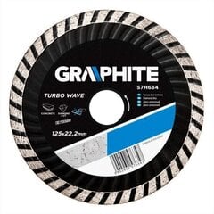 Timanttilevy 125mm, Turbo Wave teräsbetoni, marmori, terrazzo, graniitti, tiili hinta ja tiedot | GRAPHITE Sähkötyökalut | hobbyhall.fi