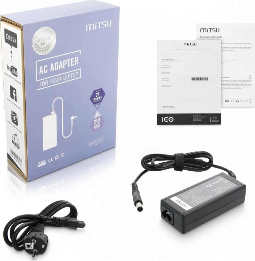 Mitsu 19.5V, 3.3A, 65W hinta ja tiedot | Kannettavien tietokoneiden laturit | hobbyhall.fi