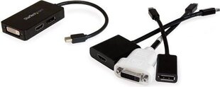 Sovitin StarTech MDP2DPDVHD Travel A/V 3-in-1 Mini DisplayPort DisplayPort DVI HDMI hinta ja tiedot | Adapterit | hobbyhall.fi