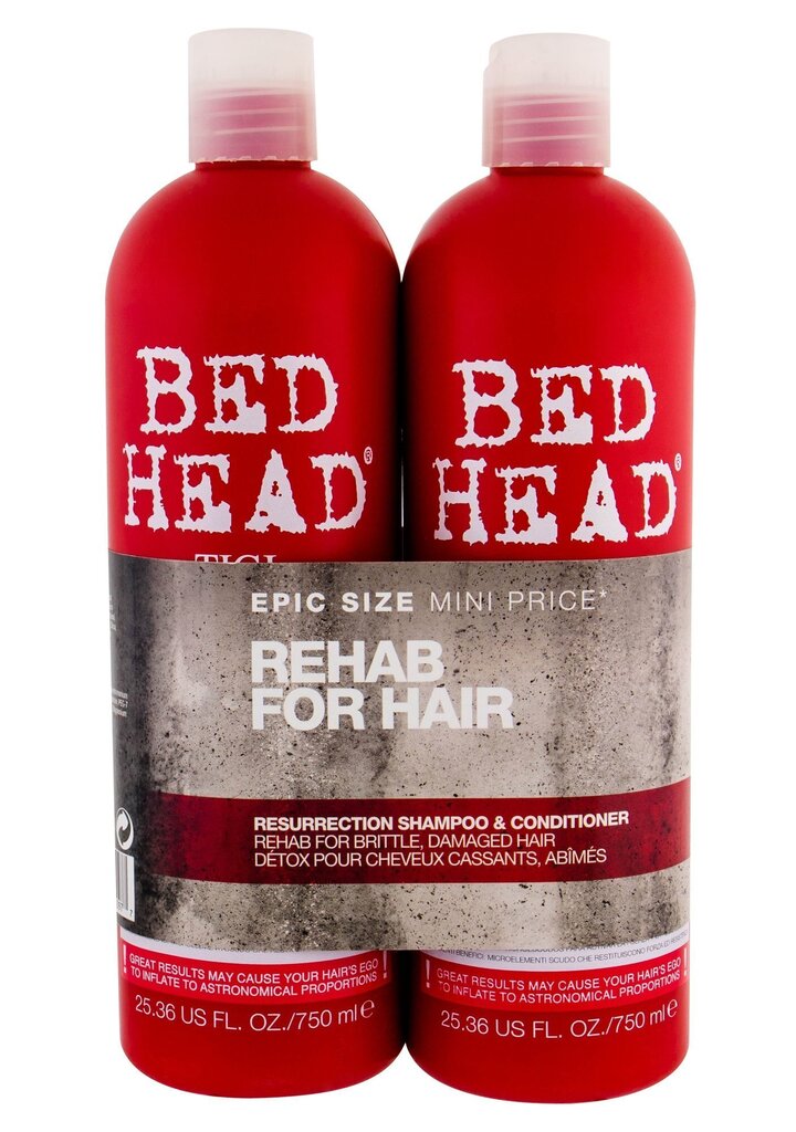 Hiustenhoitosetti vakavasti vaurioituneille hiuksille Tigi Bed Head Resurrection: shampoo 750 ml + hoitoaine 750 ml hinta ja tiedot | Shampoot | hobbyhall.fi
