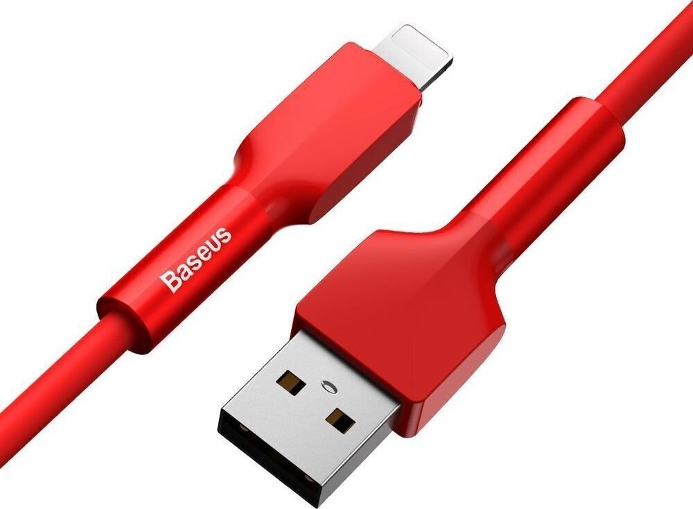 Baseus Kestävä USB — Lightning Cable 2.4 A 1 m 480 Mbps punainen (CALGJ-09). hinta ja tiedot | Puhelinkaapelit | hobbyhall.fi