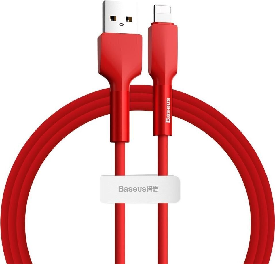 Baseus Kestävä USB — Lightning Cable 2.4 A 1 m 480 Mbps punainen (CALGJ-09). hinta ja tiedot | Puhelinkaapelit | hobbyhall.fi