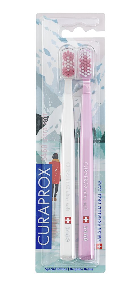 Sveitsiläinen hammasharjasetti CS 5460 rinkinys Curaprox Winter Pink, 2 kpl; hinta ja tiedot | Suuhygienia | hobbyhall.fi