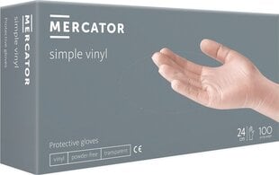 Vinyylikäsineet ilman puuteria Mercator Vinylex-Pf, L (100 kpl) hinta ja tiedot | Siivoustarvikkeet | hobbyhall.fi