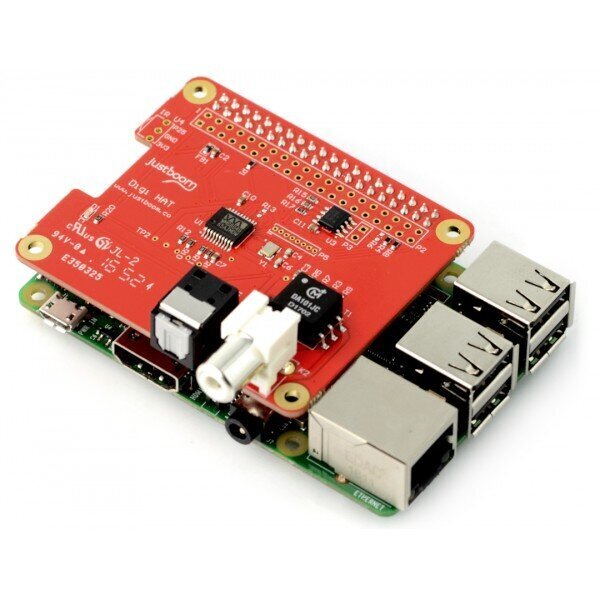 JustBoom Digi Hat äänikortti Raspberry Pi 4/3/2/B + hinta ja tiedot | Mikrokontrollerit | hobbyhall.fi