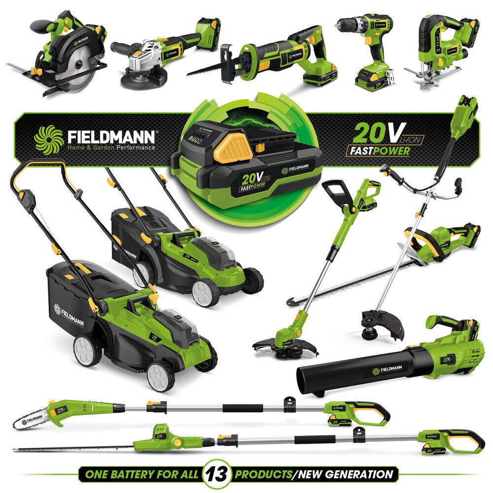 Akkukäyttöinen ruohonleikkuri Fieldmann FZN 70405-0, 20V FAST POWER hinta ja tiedot | Pensasleikkurit | hobbyhall.fi