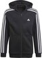 Lastenpaita Adidas Essentials 3S Full Zip Huppari Jr GQ8900, musta hinta ja tiedot | Poikien puserot, liivit ja jakut | hobbyhall.fi