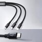 Baseus Rapid 3in1 USB Typ C - USB Typ C / Lightning / micro USB -kaapeli 20 W 1,5 m punainen (CAMLT-SC09) hinta ja tiedot | Puhelinkaapelit | hobbyhall.fi