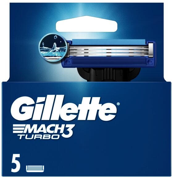 Parranajon terät Gillette Mach 3 Turbo, 5 kpl. hinta ja tiedot | Parranajo ja karvanpoisto | hobbyhall.fi