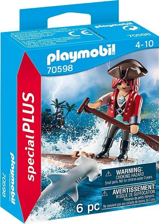 70598 Playmobil, Klock Pirate lautan ja vasarahain kanssa hinta ja tiedot | LEGOT ja rakennuslelut | hobbyhall.fi