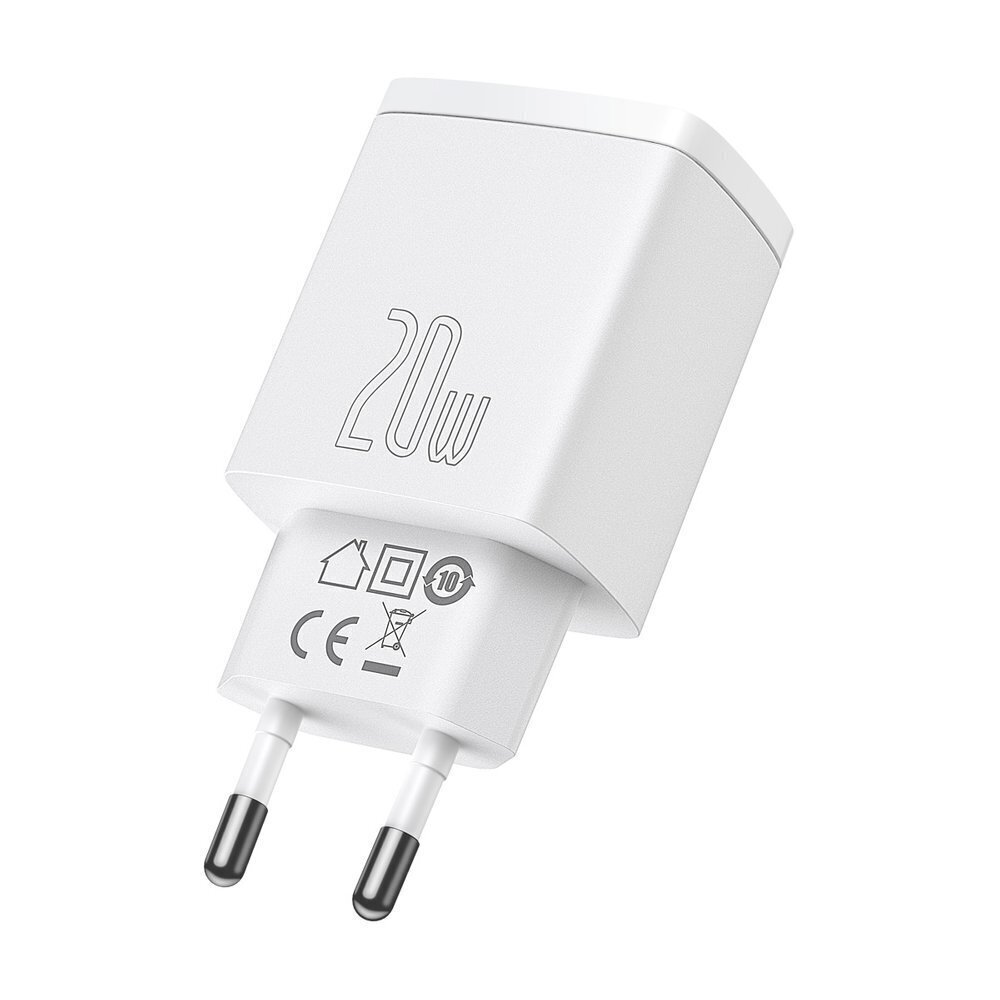 Alusta Kompakti pikalaturi USB Type C / USB 20 W 3 A Power Delivery Quick Charge 3.0 valkoinen (CCXJ B02) hinta ja tiedot | Puhelimen laturit | hobbyhall.fi