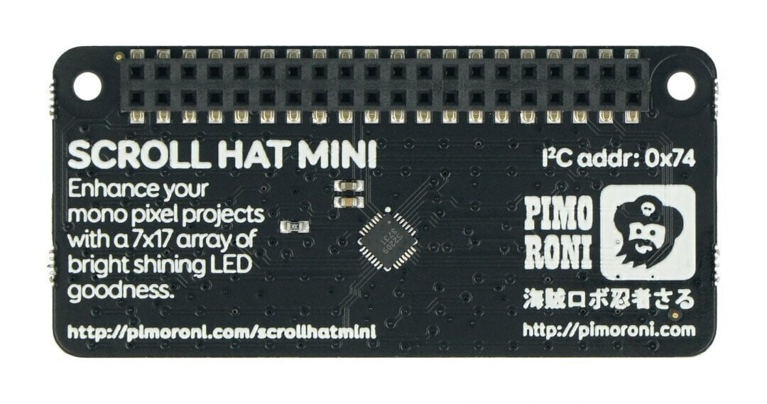 Scroll HAT Mini, 17x7 LED matriisi, HAT Raspberry Pi, Pimoroni PIM491 hinta ja tiedot | Mikrokontrollerit | hobbyhall.fi