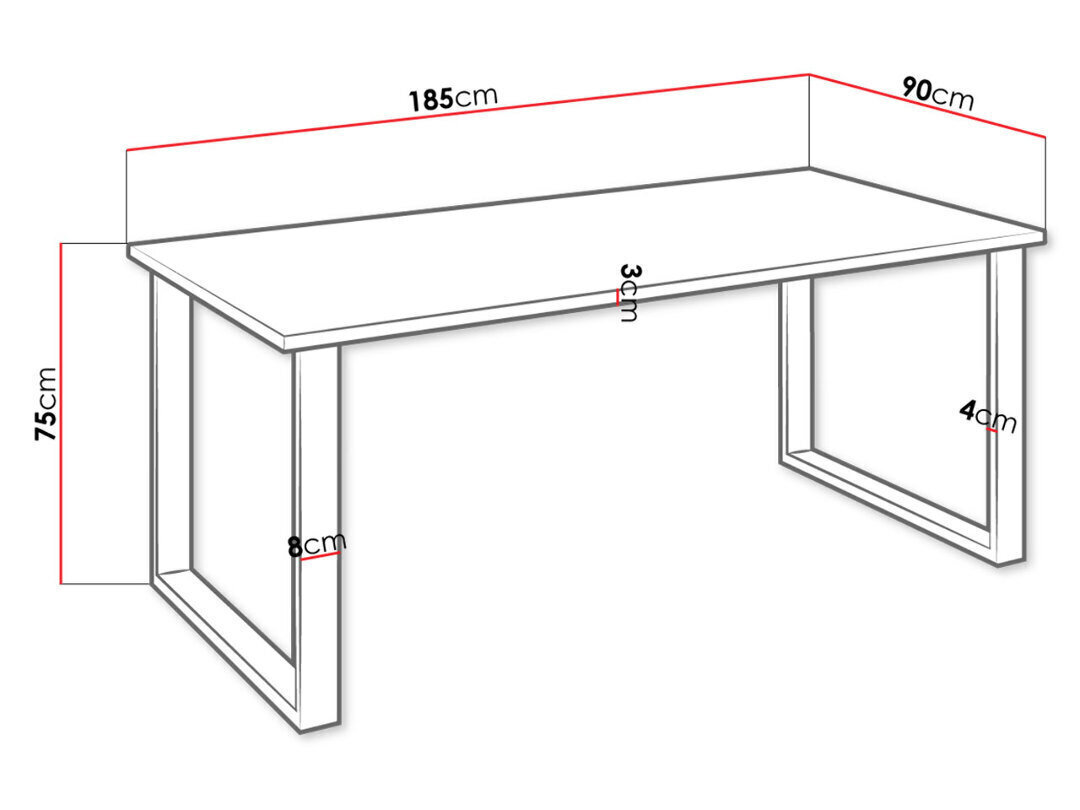 Pöytä Imperial 90X185cm, hinta ja tiedot | Ruokapöydät | hobbyhall.fi
