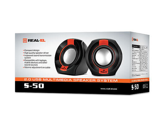 REAL-EL S-50 musta/punainen hinta ja tiedot | Kaiuttimet | hobbyhall.fi