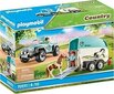 70511 PLAYMOBIL® Country, Auto poniperävaunulla hinta ja tiedot | LEGOT ja rakennuslelut | hobbyhall.fi