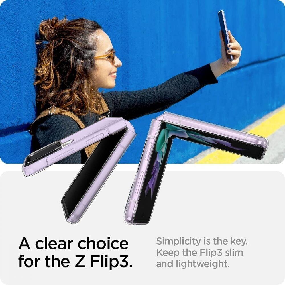 Puhelinkotelo Spigen Airskin, malli Samsung Galaxy Z Flip 3, läpinäkyvä hinta ja tiedot | Puhelimen kuoret ja kotelot | hobbyhall.fi
