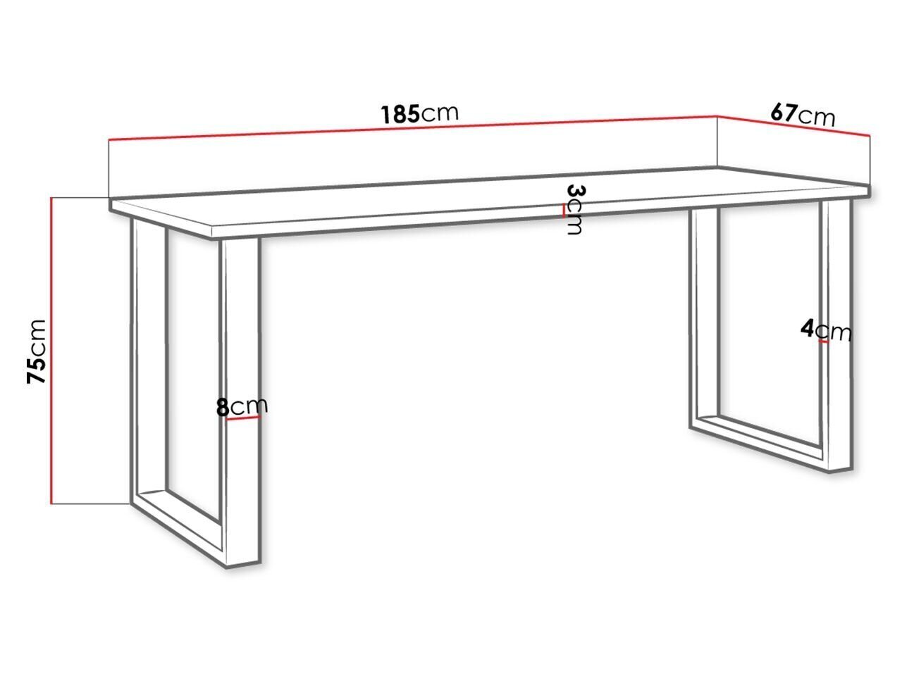 Imperial pöytä 67 x 185 cm, hinta ja tiedot | Ruokapöydät | hobbyhall.fi