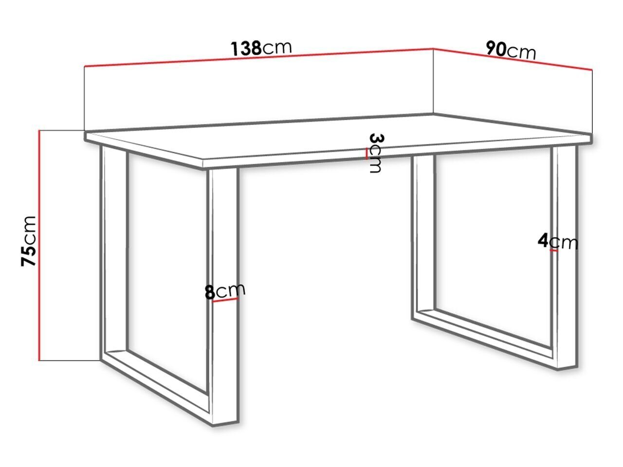 Imperial pöytä 90 x 138 cm, hinta ja tiedot | Ruokapöydät | hobbyhall.fi