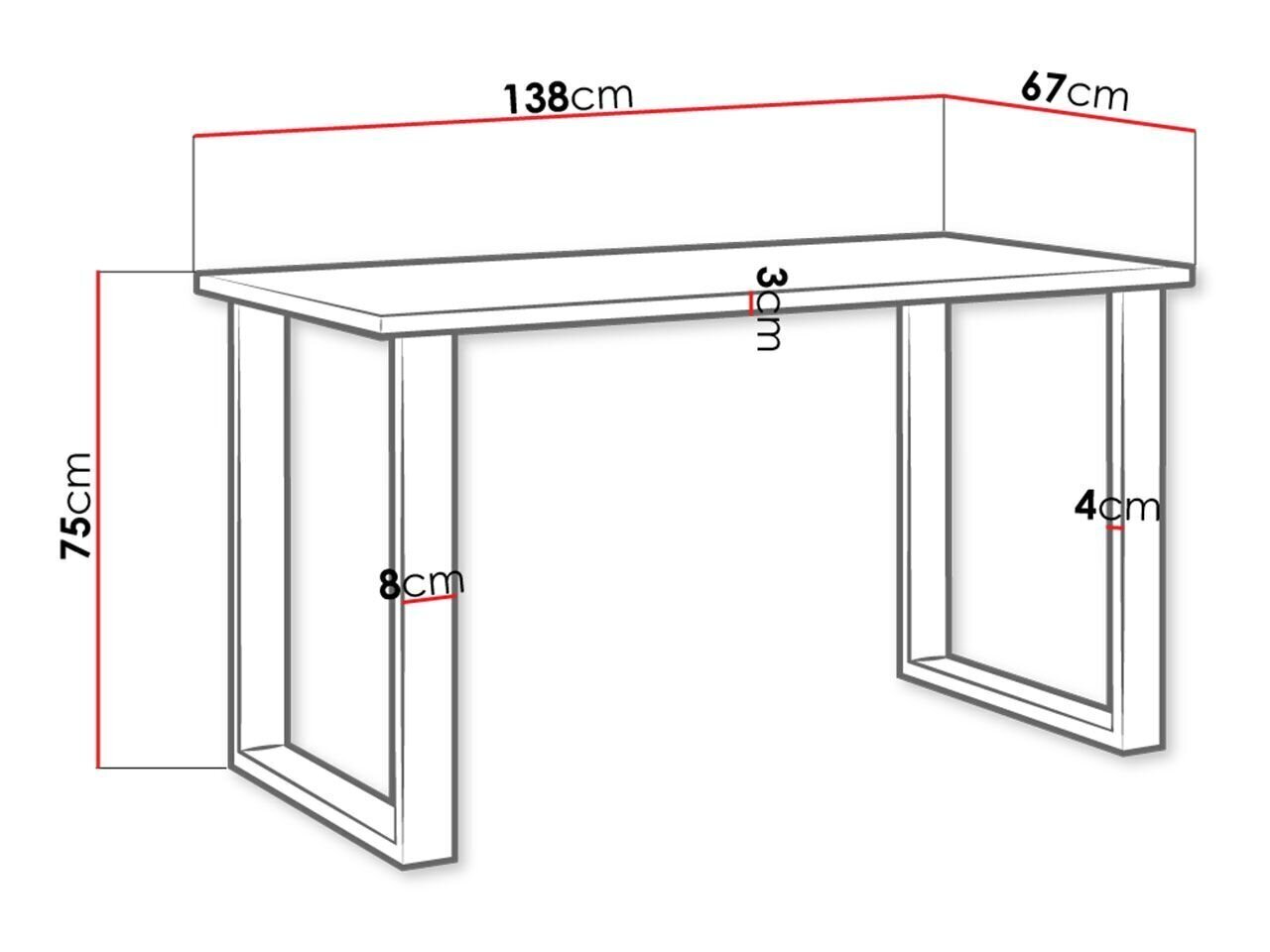 Imperial pöytä 67 x 138 cm, hinta ja tiedot | Ruokapöydät | hobbyhall.fi