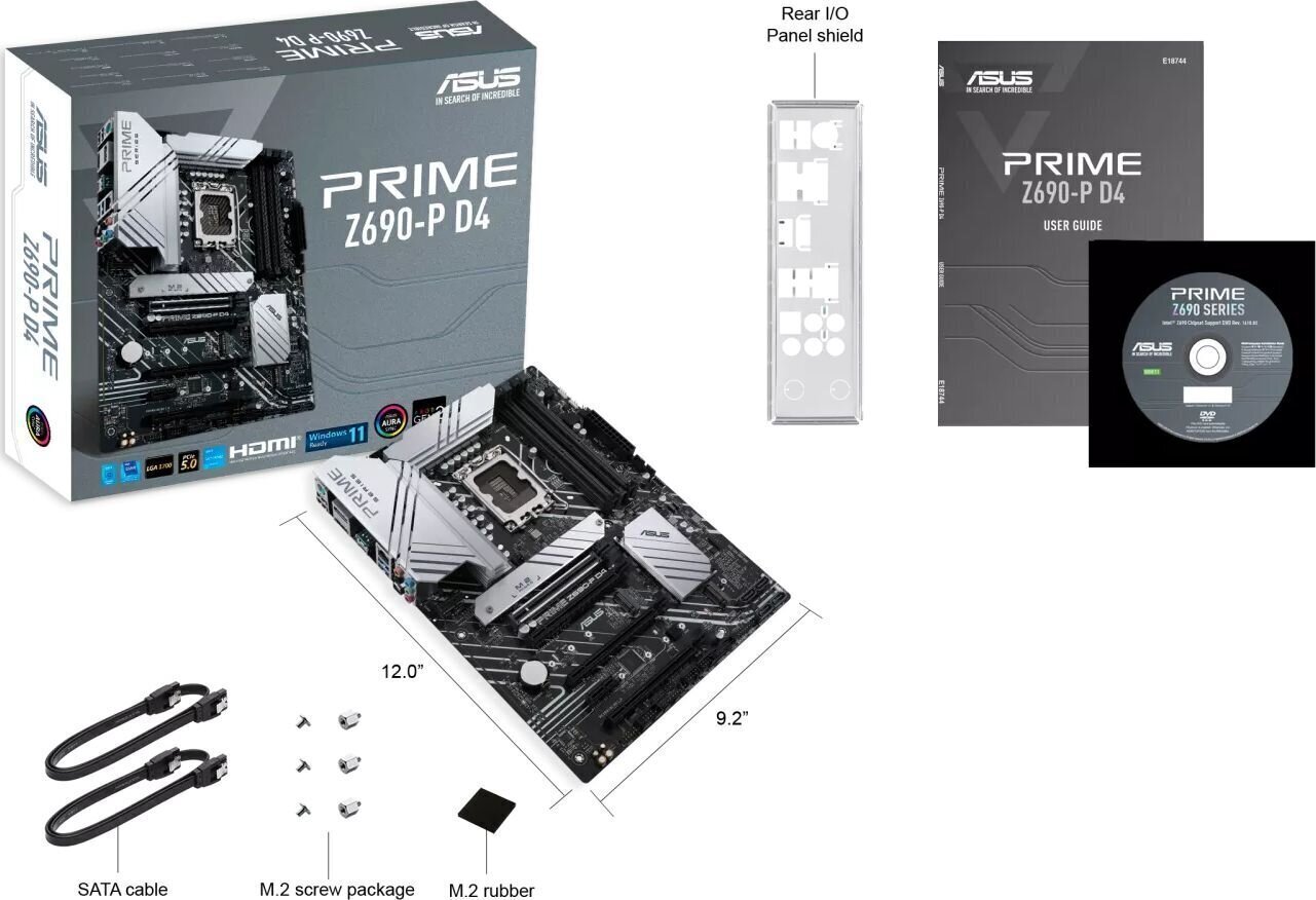 Emolevy Asus Prime Z690-P D4. hinta ja tiedot | Emolevyt | hobbyhall.fi