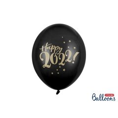 Mustat ilmapallot Happy 2022!, 6 kpl. hinta ja tiedot | Ilmapallot | hobbyhall.fi