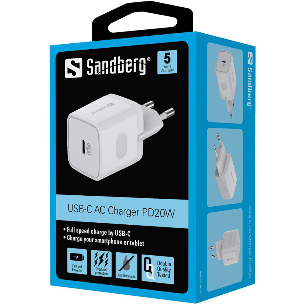 Sandberg 441-42, USB-C, 3A hinta ja tiedot | Puhelimen laturit | hobbyhall.fi