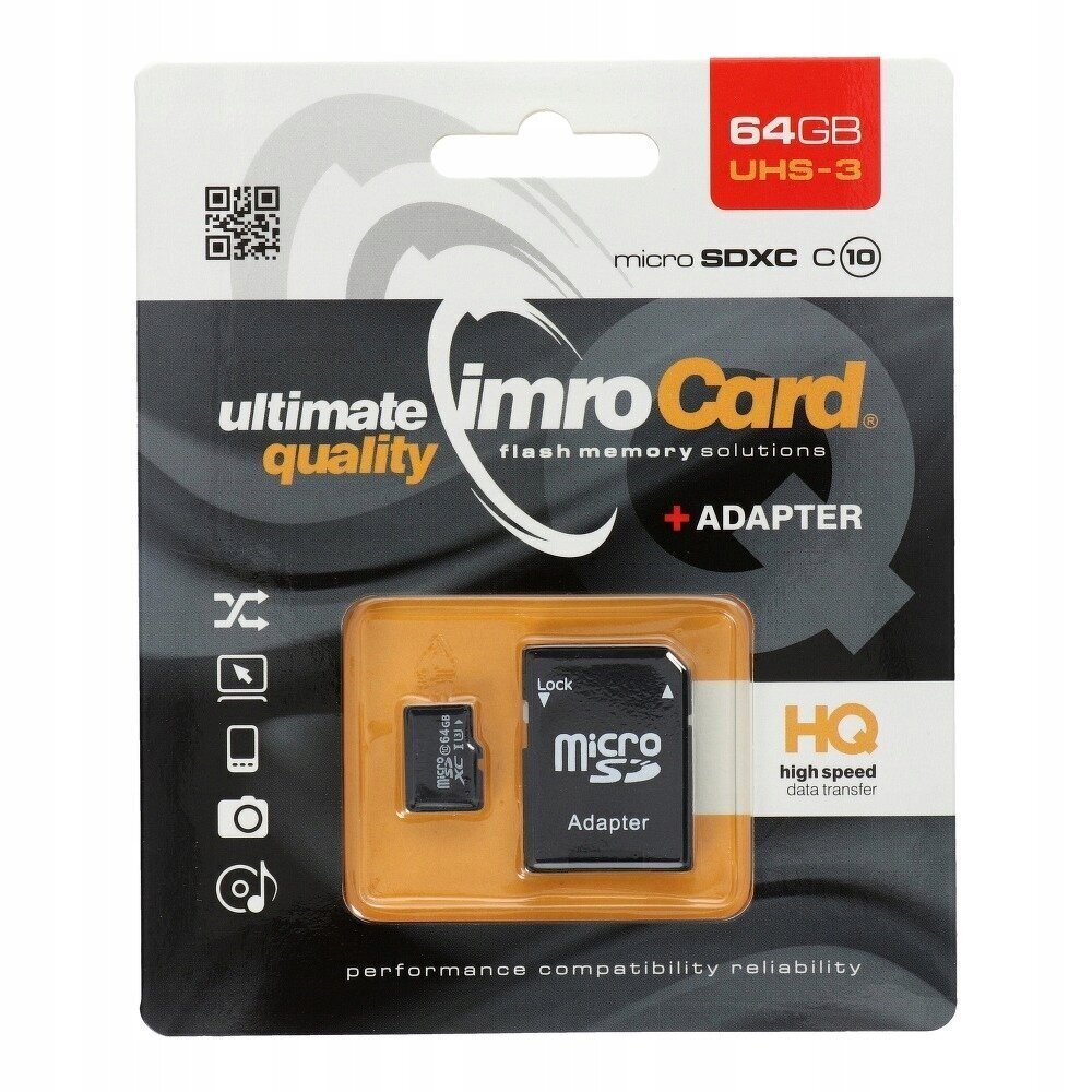 IImroCard, 64 GB + sovitin. hinta ja tiedot | Puhelimen muistikortit | hobbyhall.fi