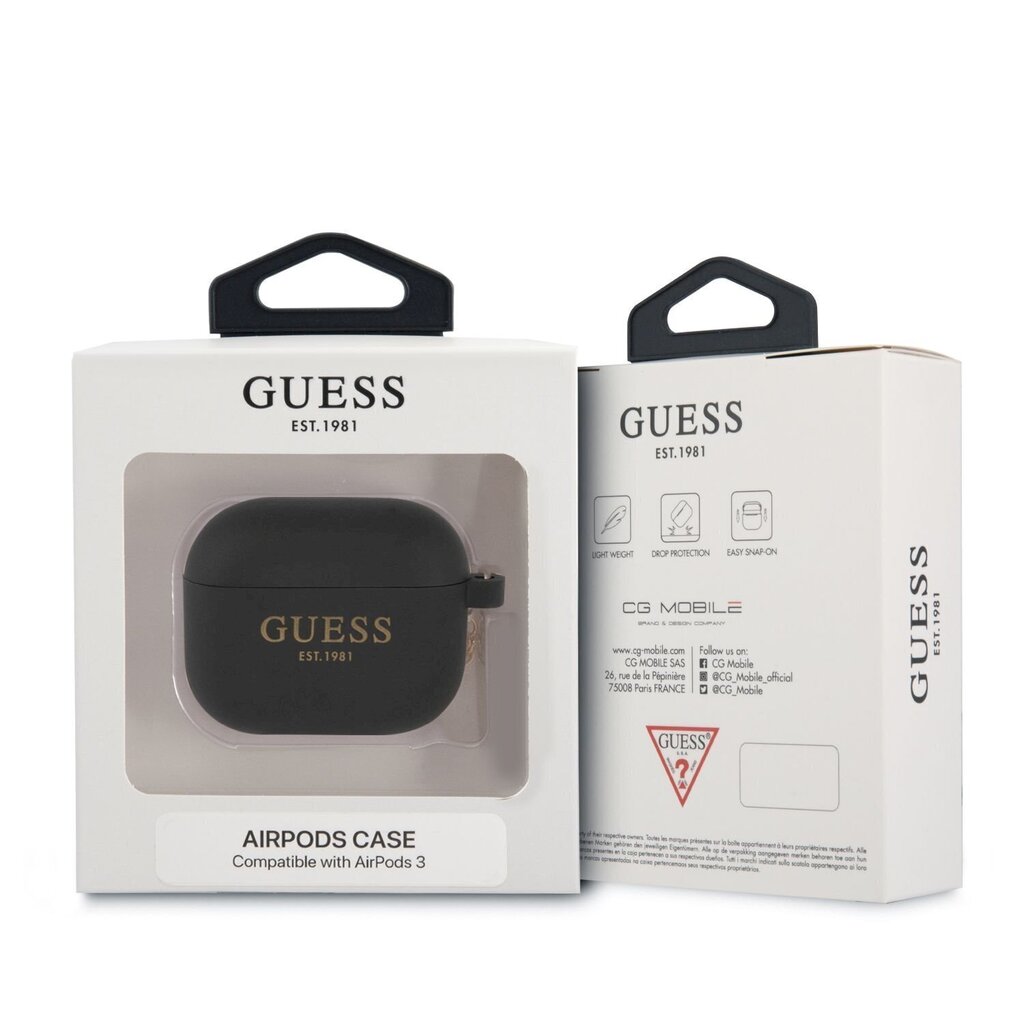 Guess 4G Charm AirPods 3 Black hinta ja tiedot | Kuulokkeiden tarvikkeet | hobbyhall.fi