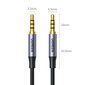 Kaapeli AUX mini jack 3.5mm cable (male) - 3.5mm mini jack (male) 3m black (AV183) hinta ja tiedot | Puhelinkaapelit | hobbyhall.fi