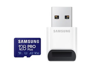 Muistikortti Samsung 128 Gt MicroSD PRO Plus microSD kortinlukijaLLA USB hinta ja tiedot | Puhelimen muistikortit | hobbyhall.fi