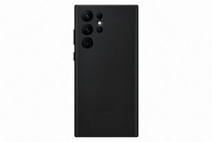 Nahkainen suojakotelo Samsung Galaxy S22 Ultra, musta. hinta ja tiedot | Puhelimen kuoret ja kotelot | hobbyhall.fi