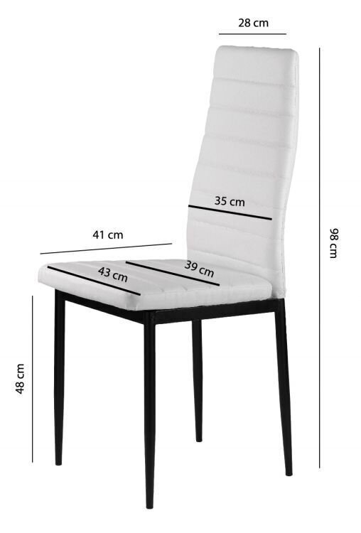 4 tuolisarja ModernHome Prestige, valkoinen. hinta ja tiedot | Ruokapöydän tuolit | hobbyhall.fi