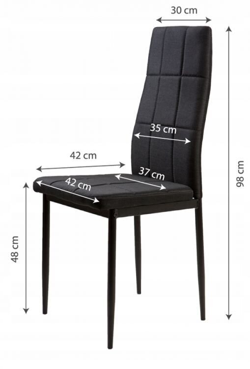 Sarja 4 tuolia ModernHome, musta. hinta ja tiedot | Ruokapöydän tuolit | hobbyhall.fi