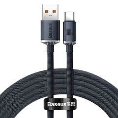 -Baseus Crystal kaapeli USB-C, 100W, 2m (musta) hinta ja tiedot | Puhelinkaapelit | hobbyhall.fi