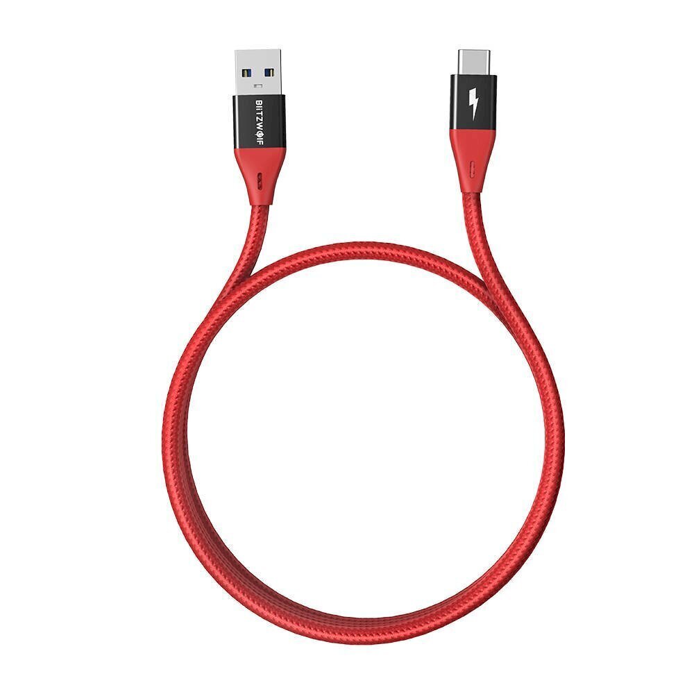 BlitzWolf BW-TC22 USB-C Cable 3A, 20W 1.8m (punainen). hinta ja tiedot | Puhelinkaapelit | hobbyhall.fi