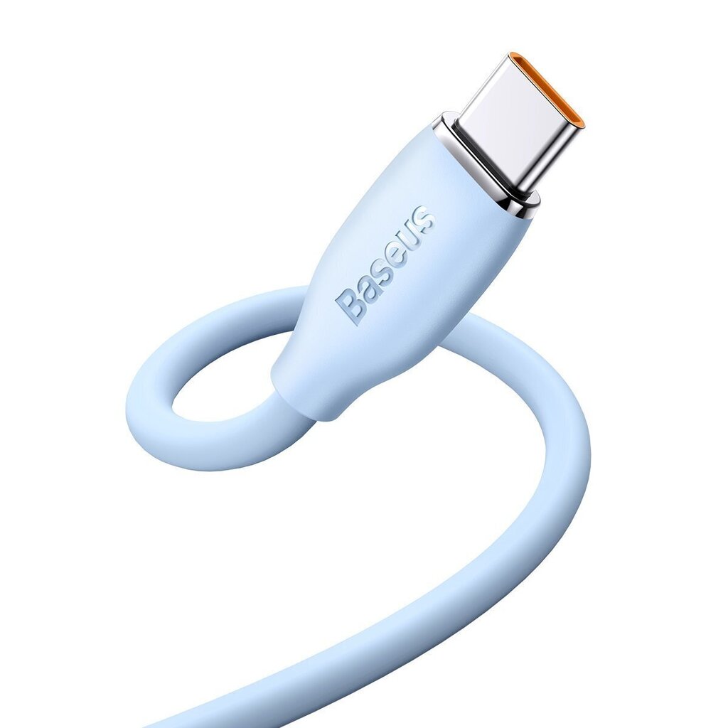 Pohjakaapeli, USB-kaapeli - USB Type C 100W 2m pitkä Jelly Liquid Silica Gel - sininen hinta ja tiedot | Puhelinkaapelit | hobbyhall.fi