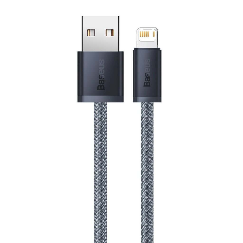 Baseus iPhonen USB-kaapeli - Lightning 1 m, 2,4A harmaa (CALD000416) hinta ja tiedot | Puhelinkaapelit | hobbyhall.fi