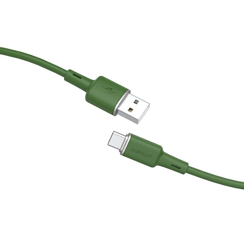 Acefast USB - USB Tyyppi C -kaapeli, 1.2m, 3A vihreä (C2-04 olive green) hinta ja tiedot | Puhelinkaapelit | hobbyhall.fi